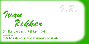 ivan rikker business card